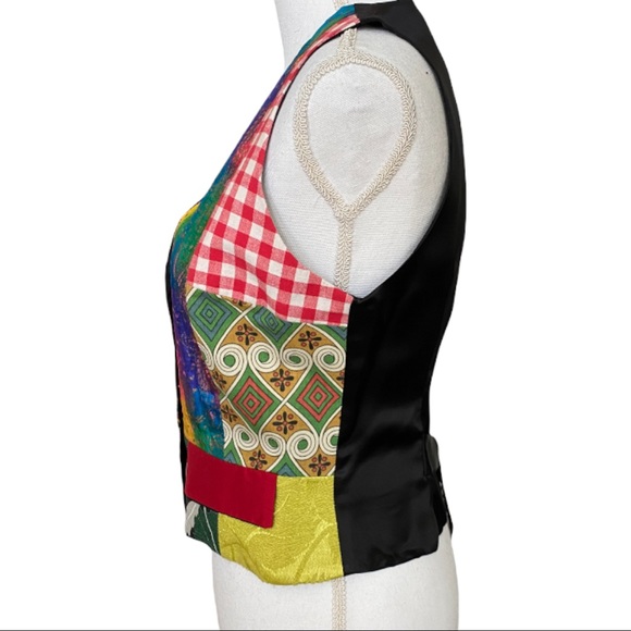 Chemisier Vintage Todd Oldham Années 90 Noir à Studs Dorés - Taille M, Manches Longues